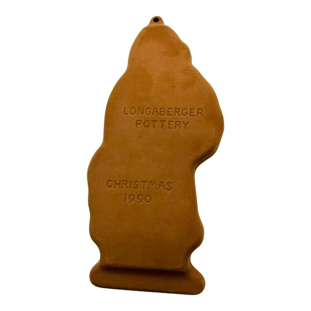 Longaberger 1990 Father Christmas‎ Cookie Mold Terra Cotta Pottery 9 inch
